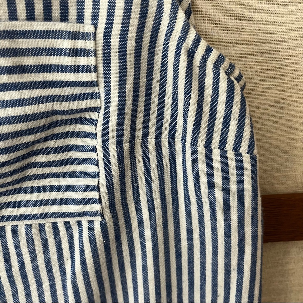 J. Crew Factory Engineer Striped Shell Tank Top Blue White Linen Sleeveless - 2 - Picture 8 of 10